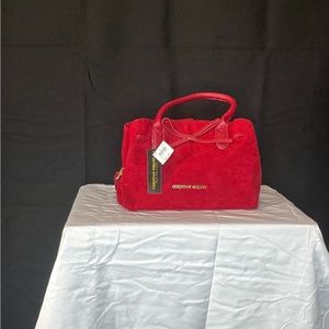 Burgundy red suede bag